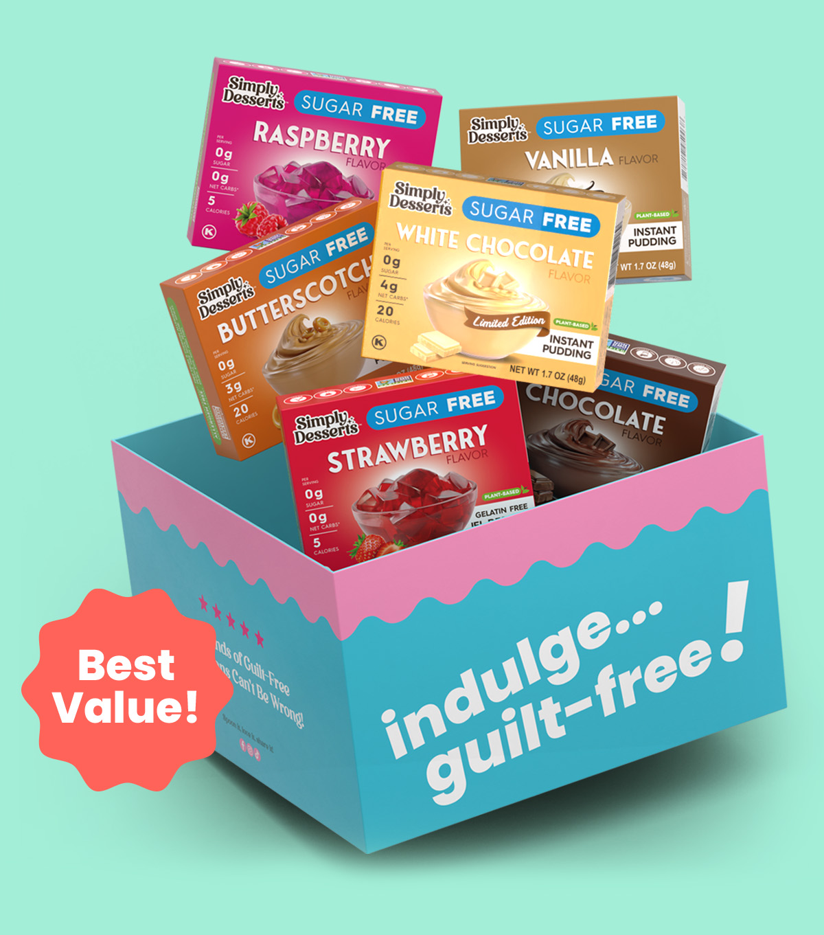 Indulge Guilt Free - Build A Box with White Chocolate Pudding