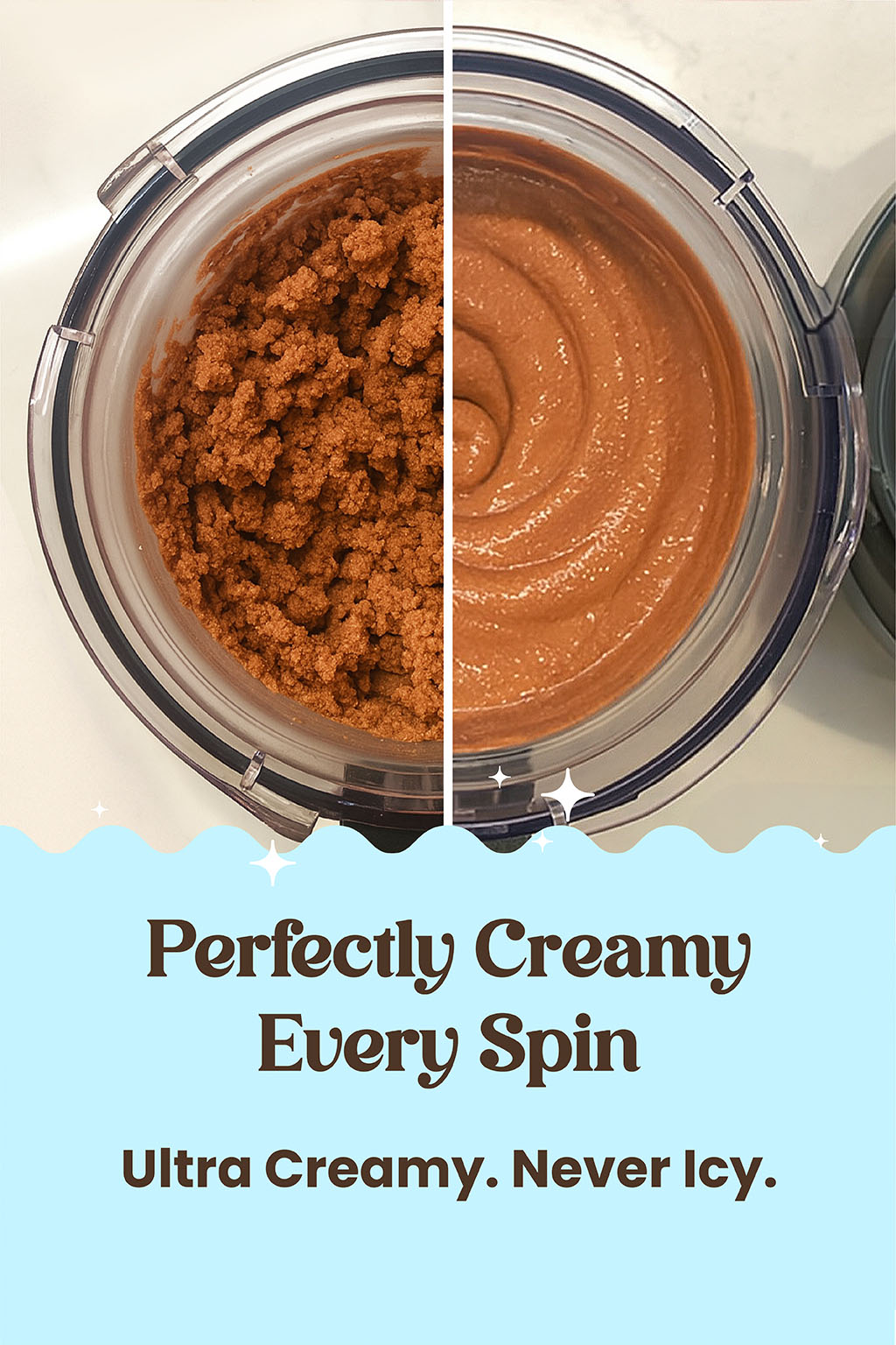Perfectly Creamy Every Spin - Ultra Creamy. Never Icy.